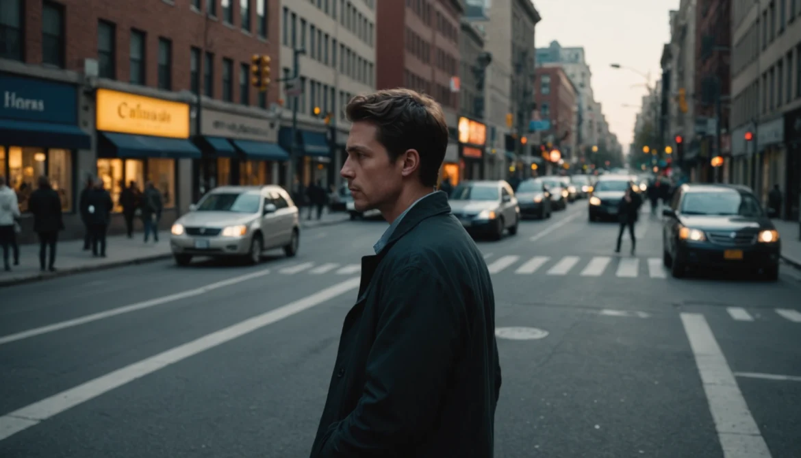 un homme dans une rue