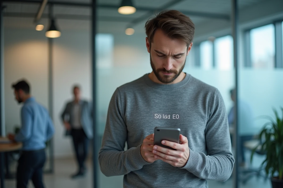 Homme utilisant l'authentification à deux facteurs sur smartphone pour sécuriser ses données personnelles