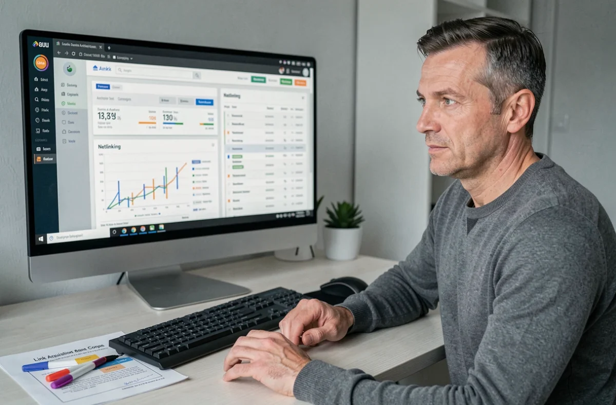 Consultant SEO spécialisé netlinking de Boosterlink en Essonne analysant un profil de backlinks et une campagne d'acquisition de liens