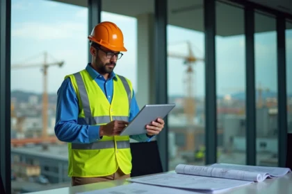 Chef de projet construction en bureau moderne