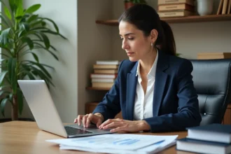 Comptable enregistrant un cadeau salarié dans les livres de compte en entreprise
