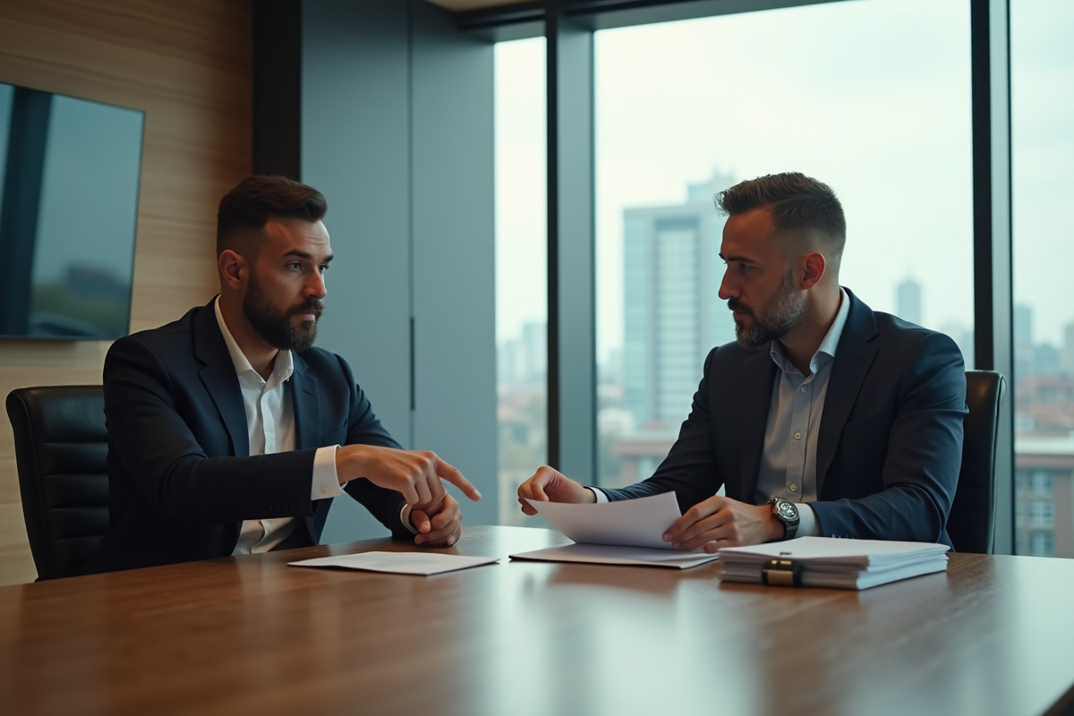 Deux hommes discutent autour d