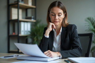 Femme d affaires en réunion dans un bureau moderne
