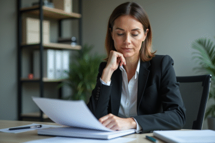 Femme d affaires en réunion dans un bureau moderne