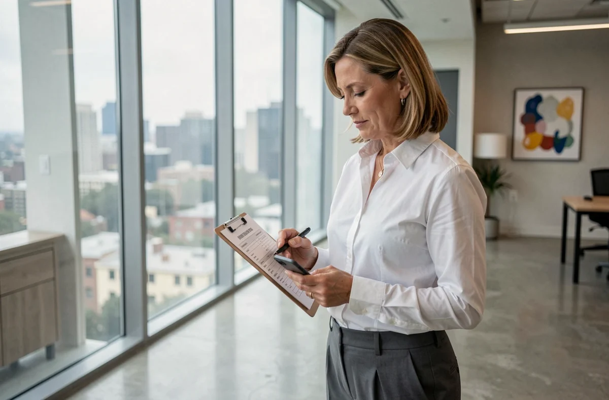 Femme consultante indépendante gérant ses factures grâce au portage salarial