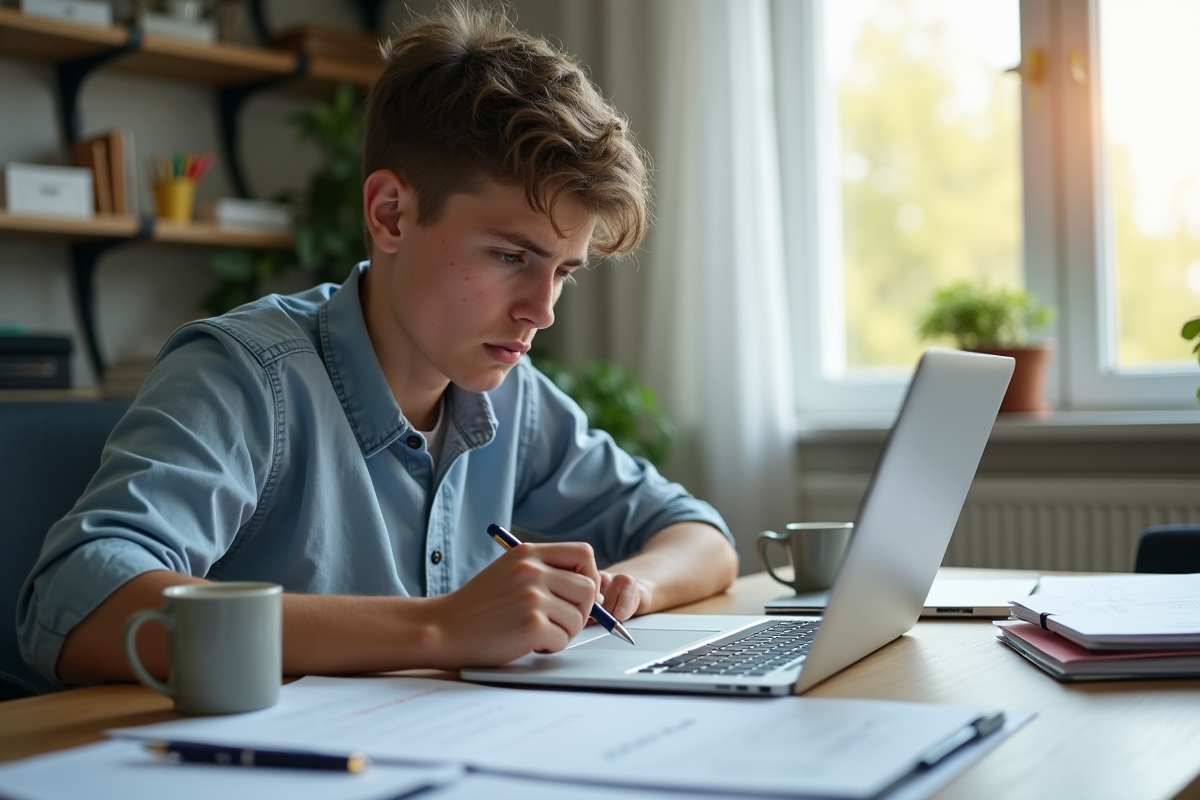 Jeune auto-entrepreneur remplissant un rapport d'accident au bureau