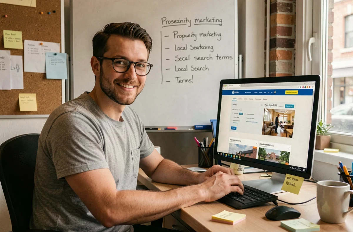 Développeur web et spécialiste SEO de Kromaweb à Arpajon travaillant sur l'optimisation d'un site local dans son agence de proximité