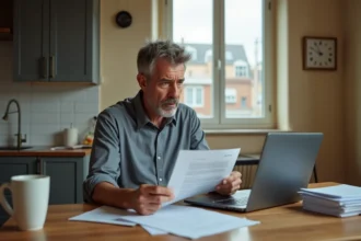 Locataire lisant une lettre de refus d'inscription à l'ordre du jour d'une réunion de copropriété à son domicile