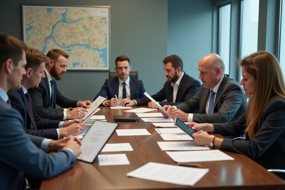 Équipe municipale en réunion autour de la table